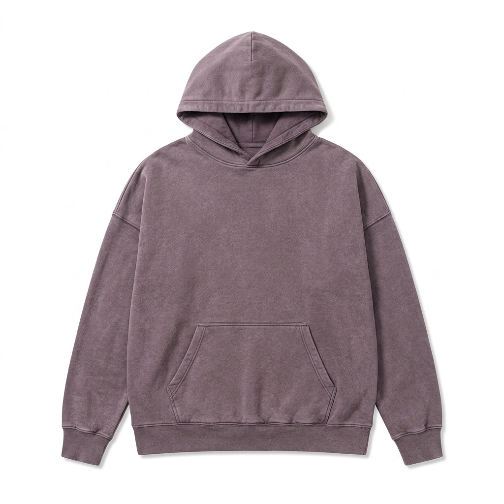 Qwecridj™ Garment-Washed Pullover Hoodie – Unisex Oversized Hoodie, Premium Fleece Sweatshirt, Minimal Streetwear Essential