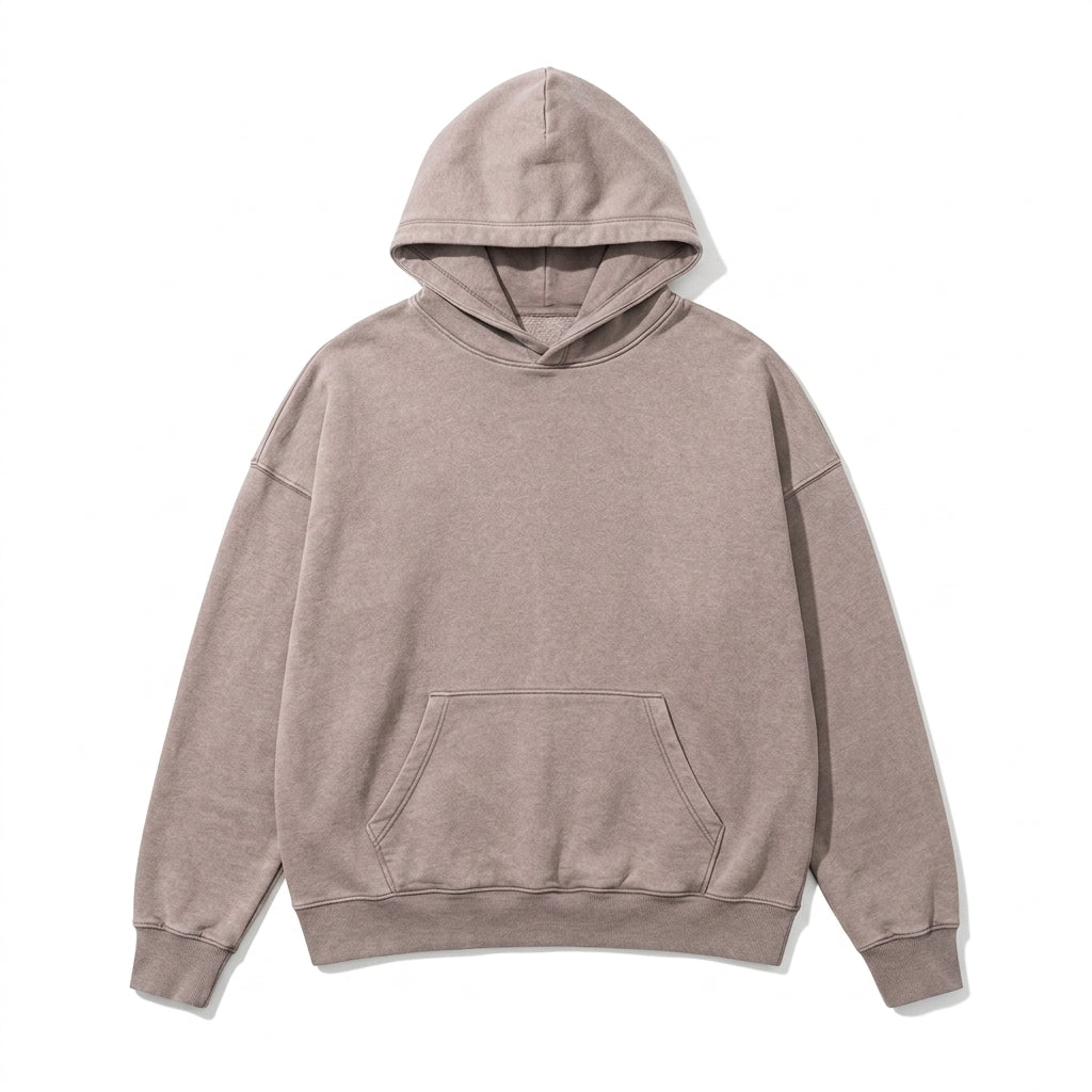 Qwecridj™ Garment-Washed Pullover Hoodie – Unisex Oversized Hoodie, Premium Fleece Sweatshirt, Minimal Streetwear Essential